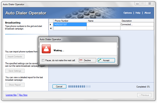 Voice2Phone Predictive Dialer Screenshot